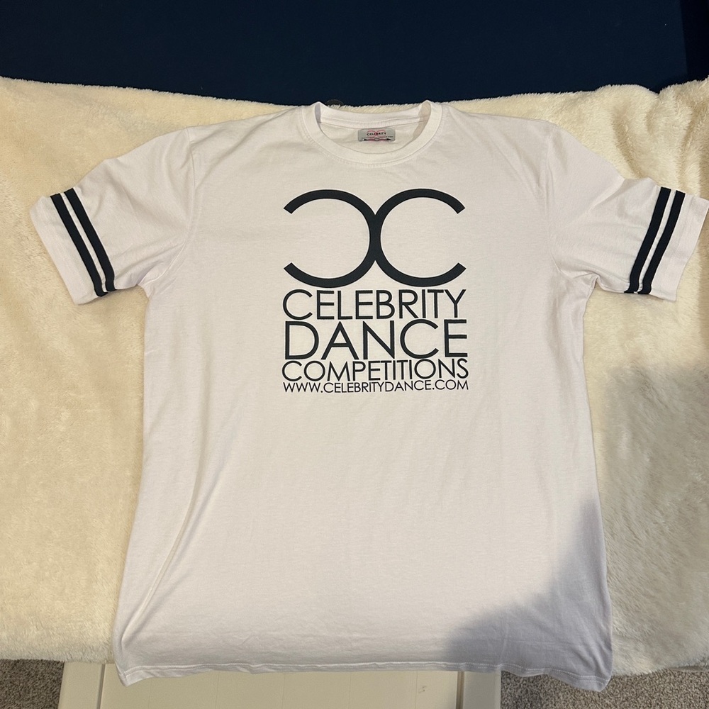 Celebrity Dance Competitions White Tee with Logo Women’s size Medium M